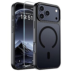 SUPFINE Magnetic Matte Translucent MagSafe Case for iPhone 17 Pro Max / 18 Pro Max (Black)