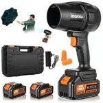 $22.10 – IOOKNA Cordless Handheld Leaf Blower w/ 2x 4.0Ah Batteries, Fast Charger & Storage Case (Orange) –  with Prime or on $35+ orders