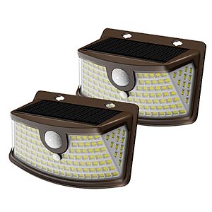 $6.49 – Aootek Solar Motion Sensor Lights Outdoor 120 LEDs, Brown, 2 Pack  AC – 270° Wide Angle, IP65 Waterproof, 2 Pack