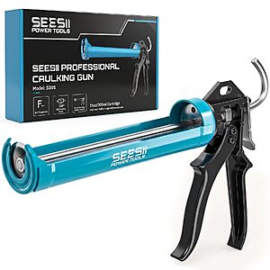 $14.99 – SEESII 10-Oz Dripless Caulking Gun w/ 18:1 Thrust Ratio & Silicone Removal Tool –  + Free Shipping with Prime or on $35+