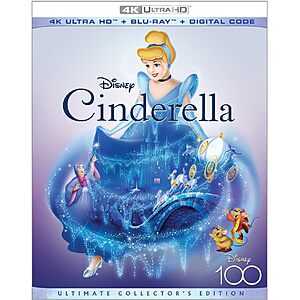 $16.00 – Cinderella 4K UHD + Blu Ray + Digital $16 on Amazon.com