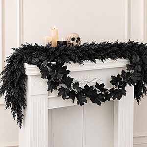 $8.39 – Save on 2-Pack 6′ Watayo Black Halloween Cedar Garland & Maple Leaf Vine Set – Coupon Code OMDFXV0V