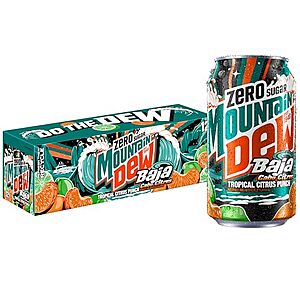 $14.19 – SnS, AC  | 3 × 12-Pack 12-Oz Mountain Dew Baja Cabo Citrus Zero Sugar Cans ($4.73 each) at Amazon