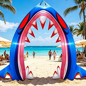 $15.99 – 10′ Tall Halloween Inflatable Shark Arch w/ Built-in LED Lights  + Free Shipping w/ Prime or on $35+