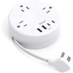 $9.99 – * | Addtam 7-in-1 Cruise Power Strip w/ 3 AC, 4 USB & 1′ Retractable Cord Flat Plug at Amazon