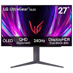 $499.99 – LG ‎27GS93QE 27-inch Ultragear OLED Gaming Monitor QHD 1440p 240Hz 0.03ms DisplayHDR – Lowest Price Ever on Amazon