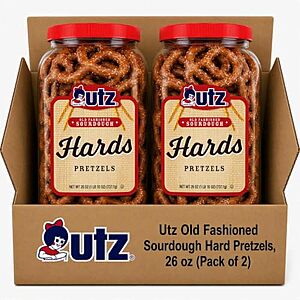 $12.52 – | 2-Pack 26-Oz Utz Old Fashioned Sourdough Hard Pretzels at Amazon