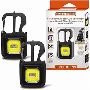 $19.99 – 2-Pack BLACK+DECKER 500-Lumen USB-C Rechargeable Multi-Tool Flashlight w/ Carabiner on Sale for  with Free Shipping