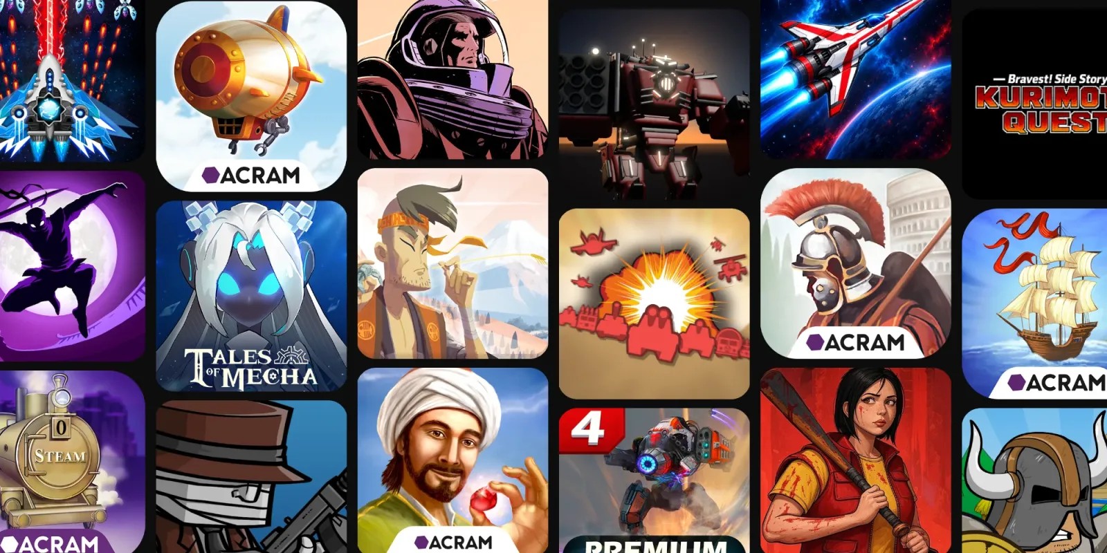 Android app icons for Out There, Tokaido, and Eight-Minute Empire