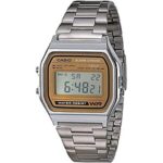 $22.00 – $22 | 33.2mm Casio A158WEA Digital Quartz Watch w/ Stainless Steel Band (Silver/Gold) at Amazon