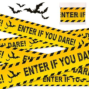 $3.58 – 3″ x 82′ Halloween ‘Enter If You Dare’ Caution Tape w/ Bat Print  w/ S&S + Free Shipping w/ Prime or on $35+