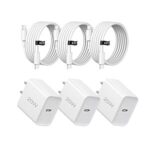 $6.99 – 20W Fast Charger, 3-Pack USB-C Port Charger with Type-C to C Cable | for iPhone 13/12/11, iPad and More (3 pack white) on Sale for