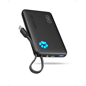 $13.25 – | INIU 45W 10000mAh Slimmest Power Bank w/ Built-in USB-C Cable at Amazon