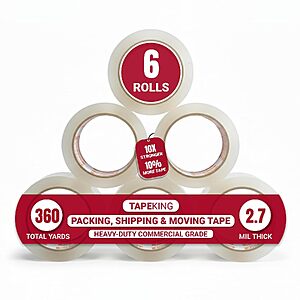 $8.54 – Amazon Flash Deal: 6-Pack Tape King 60-Yard 2.7mil Clear Heavy Duty Packing Tape  w/ S&S + Free Shipping w/ Prime or on $35+