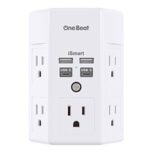 $9.98 – One Beat Surge Protector Wall Outlet Extender,3-Sided Outlet Splitter 1680J | 5 Outlets & 4 USB Ports (2 USB-C),Multi Plug Outlet Adapter