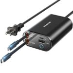 $25.19 – SUPERONE 104W GaN 4-in-1 Desktop Charging Station w/ 65W Fast Charging & 2 Retractable Cables (Frosted Black) –  + Free Shipping w/ Prime or on $35+