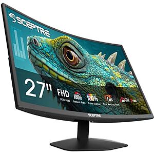 $92.97 – * | 27″ Sceptre Curved 1080p 180Hz 1ms VA Gaming Monitor at Amazon