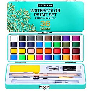 $9.49 – Prime, SnS * | 48-Piece ARTISTRO Watercolor Portable Paint Set at Amazon