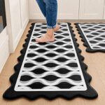 $17.99 – 2-Pc Arenarug Scalloped Wavy Lattice Kitchen Mat Set (4 colors, 17.3″x30″ + 17.3″x47″)  + Free Shipping w/ Prime or on $35+