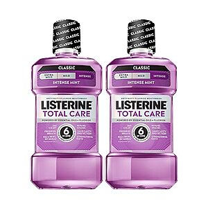 $10.05 – SnS, AC * | 2-Pk 33.8-Oz Listerine Total Care Anticavity Fluoride Mouthwash at Amazon