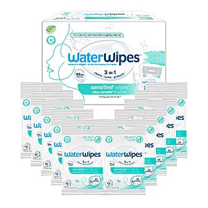$7.97 – 10-Pack 100-Count WaterWipes Sensitive+ Unscented Facial Wipes  w/ S&S + Free Shipping w/ Prime or on $35+