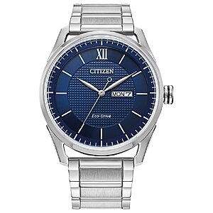 $176.14 – Citizen Men’s Classic Eco-Drive Watch with 3-Hand Day and Date, Stainless/ Blue Dial at Lowest Price Ever on Amazon