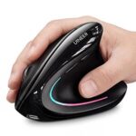 $11.49 – Uineer Vertical Ergonomic Wireless Mouse w/ 7 Color Ambient Lighting (Black) –  + Free Shipping w/ Prime or on $35+
