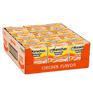 $5.31 – Maruchan Instant Lunch Ramen Noodles, Chicken Flavor – Japanese-Style Instant Noodle Soup, Easy Meal Ready in 3 Mins – 2.25 Oz. (12 Pack)
