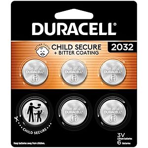 $5.69 – SnS * | 6-Ct DURACELL Duracell 2032 Lithium Battery at Amazon (94.8¢ each)