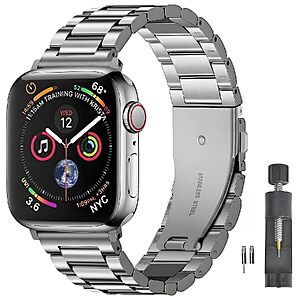 $9.50 – Pugo Top Stainless Steel Band for Apple Watch (various) — From $9.49 + Free Shipping with Prime or on $35+