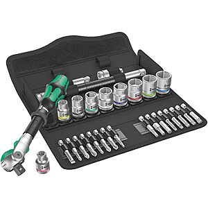 $143.74 – Wera 8100 SB 6 SPEED 3/8 29 PC 3/8″ DRIVE METRIC | Push-Button Bit/Socket Release – Left/Right Switchover for Fast, Tool-Free Direction Changes