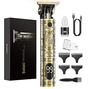 $10.99 – Solati Cordless Zero-Gap T-Blade Hair Trimmer & Beard Edger w/ LCD Display on Sale for  with Prime or on $35+ Order