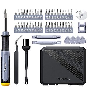 $5.99 – 52-in-1 Wesdut Precision S2 Alloy Steel Magnetic Screwdriver & Electronics Repair Kit (Orange or Blue) –  + Free Shipping w/ Prime or on $35+