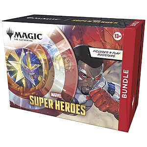 $44.99 – : Magic: The Gathering Marvel Super Heroes Bundle, 9 Play Boosters & Exclusive Accessories at Amazon