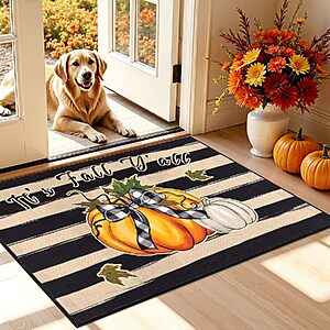$8.49 – 32″ x 48″ Vaukki Fall Pumpkin Entryway Doormat –  + Free Shipping w/ Prime or on $35+
