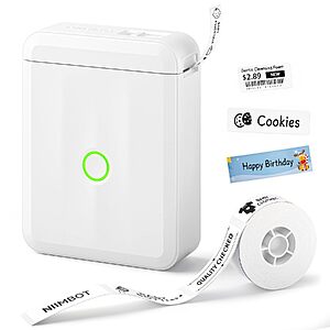 $7.99 – NIIMBOT D110 Bluetooth Thermal Label Maker (White)  + Free Shipping w/ Prime or on $35+