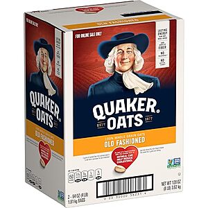 $5.36 – SnS, AC * | 2-Pack 64-Oz Quaker Old Fashioned Rolled Oats at Amazon