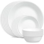 $34.99 – * | Corelle Vitrelle 18-Pc Dinnerware Set (Winter Frost White) at Amazon