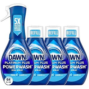 $11.50 – SnS  | 4-Ct 16-Oz Dawn Platinum Powerwash Dish Spray Bundle (Fresh Scent) at Amazon