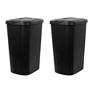 $16.96 – 2 Pack Hefty 13.3 Gallon Plastic Touch Top Kitchen Trash Can(Black/White) – Lowest Price Ever at Walmart