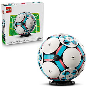 LEGO Editions Soccer Ball – Building Toy for Kids – Collectible Sports Decor for Boys & Girls, Ages 10+ – Includes Micro Stadium – Fathers Day Gift – 43019