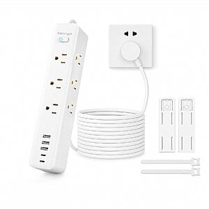 $13.49 – 14-Outlet 6′ Neliangia Surge Protector Power Strip w/ 5 USB Ports & Flat Plug Extension Cord (2 Colors) –  + Free Shipping w/ Prime or on $35+