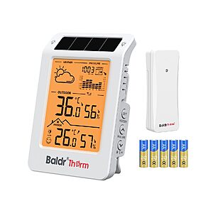 $14.99 – BaldrTherm Dual-Zone Wireless Weather Station w/ Indoor & Outdoor Temp/Humidity Monitor on Sale for  at Amazon