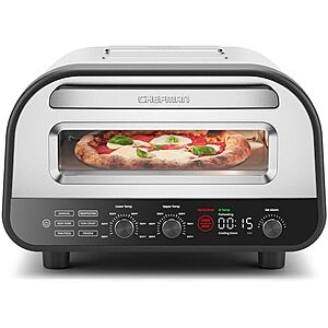 Chefman 12" Indoor Electric Pizza Oven in stainless steel