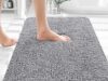 $9.46 – OLANLY Bathroom Rugs 30×20, Extra Soft Absorbent Chenille Bath Rugs – Grey OLANLY Bathroom Rug on a tiled bathroom floor