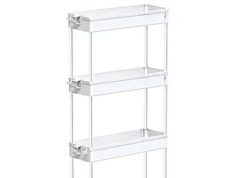 $10.79 – SPACEKEEPER Slim Rolling Storage Cart 4 Tier Bathroom Organizer (various colors) SPACEKEEPER Slim Rolling Storage Cart in various colors