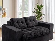 $148.98 – MAXYOYO Loveseat Sofa Couch, Upholstered Bean Bag Chair, Black MAXYOYO Loveseat Sofa Couch in black