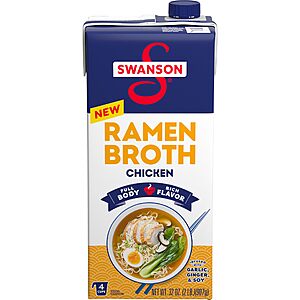Swanson Ramen Chicken Broth deal 32-Ounce Swanson Ramen Chicken Broth on Amazon