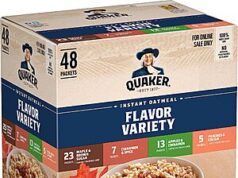 $12.92 – Quaker Instant Oatmeal, 4 Flavor Variety Pack, Individual Packets, 48 Count – With S&S @ Amazon Quaker Instant Oatmeal, 4 Flavor Variety Pack in individual packets