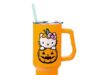 $8.80 – 40-Ounce Silver Buffalo Sanrio Hello Kitty Halloween Jack-O-Lantern Stainless Steel Tumbler with Handle and Straw + Free Shipping w/ Prime or on $35+ 40-Ounce Silver Buffalo Sanrio Hello Kitty Halloween Jack-O-Lantern Tumbler with Handle and Straw on Amazon